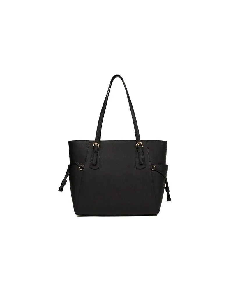 Michael Kors Women's Tote Black Leather Tote-bags Black