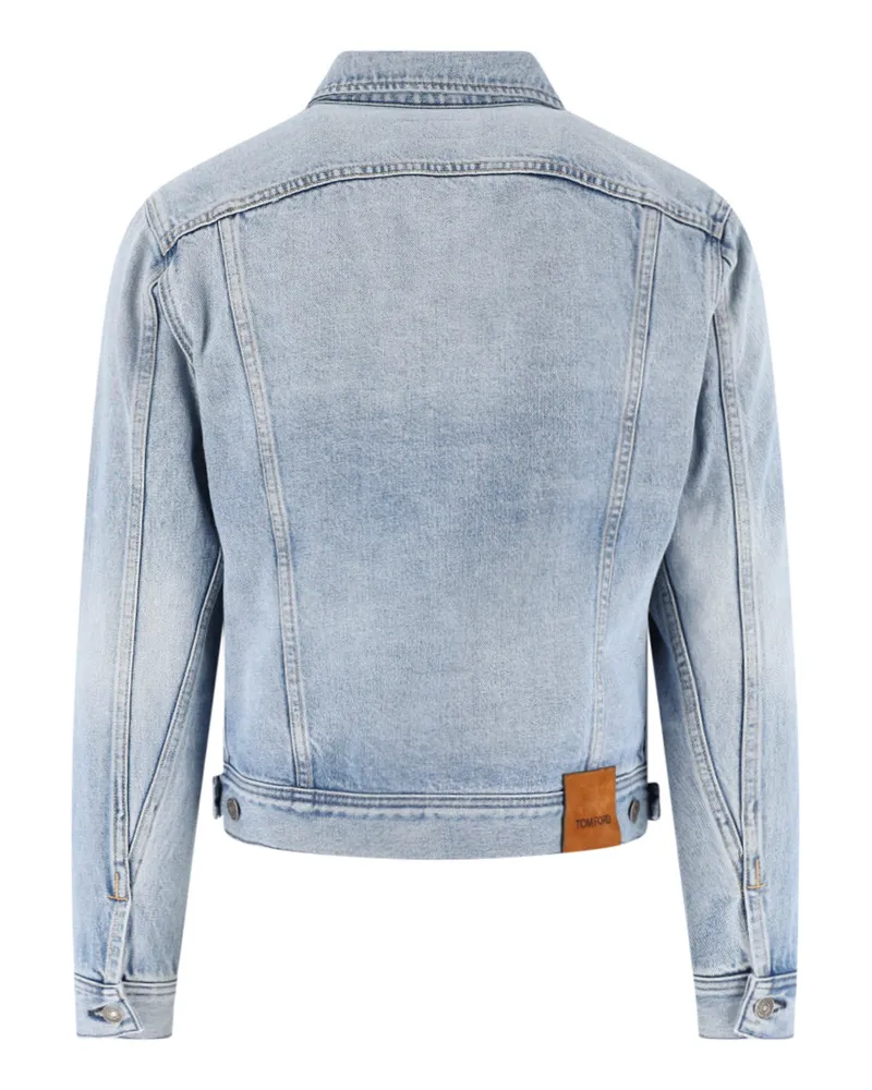 Tom Ford Men's Jackets Blue Cotton Blue