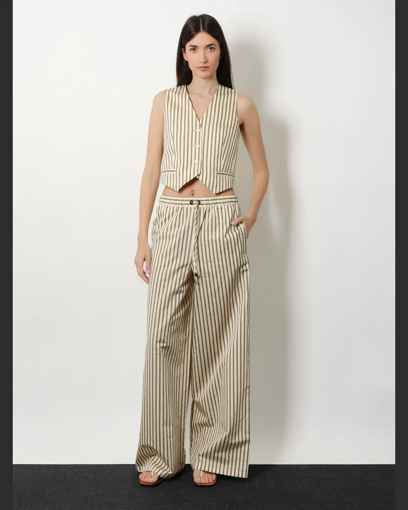 Max Mara Women's Cotton And Silk Trousers Beige Beige