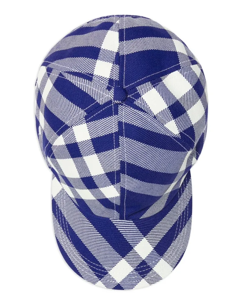 Burberry Tartan Check Baseball Cap — Blue Blue