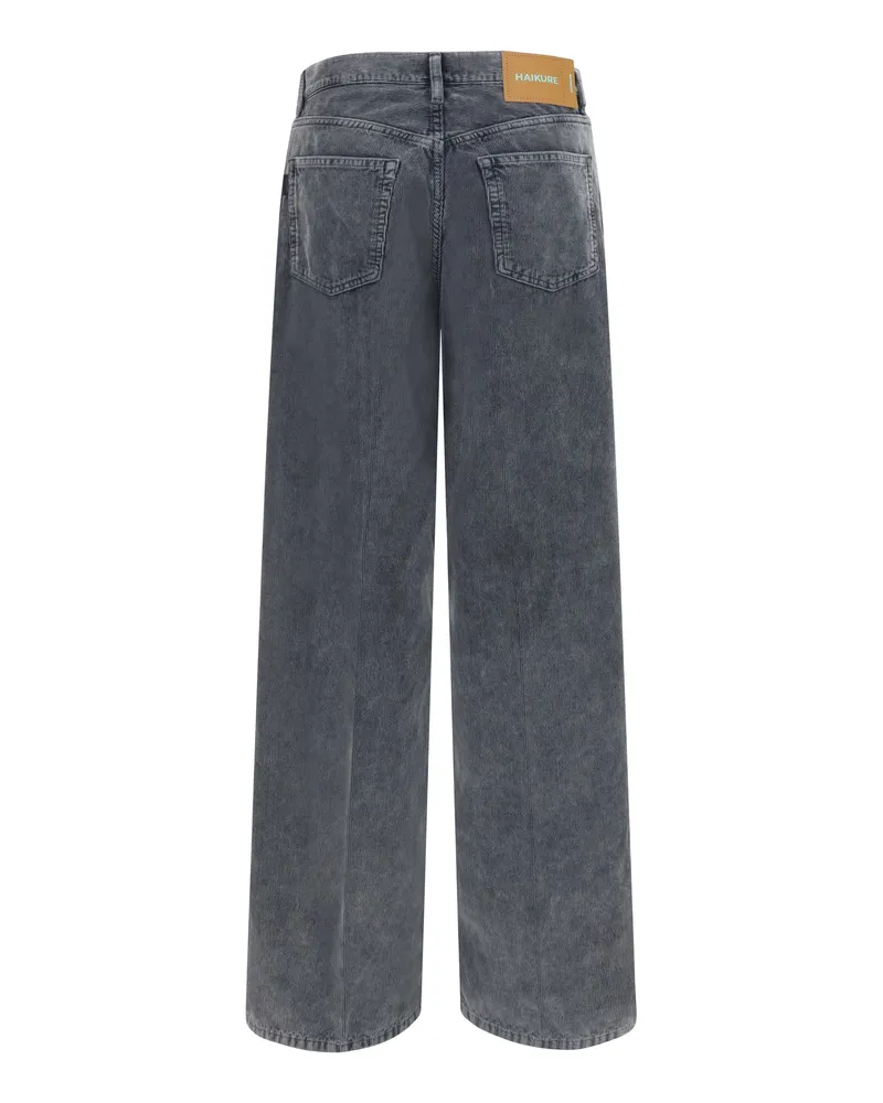 Haikure Women's Trousers Bethany Velvet Grey Cotton Jean Gray