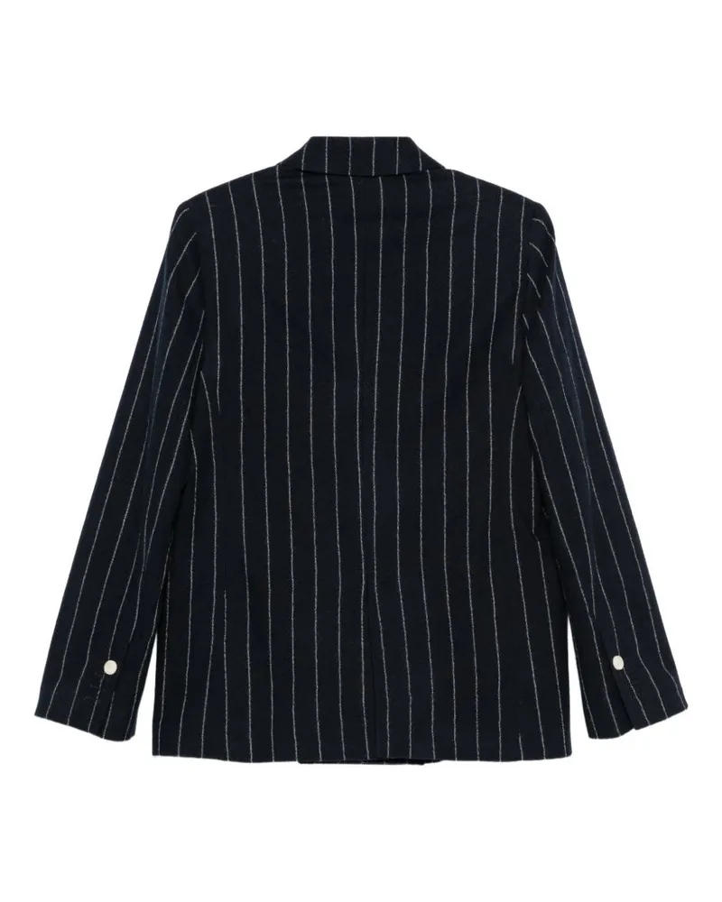 ALYSI Pinstripe Wool Blazer — Navy Navy