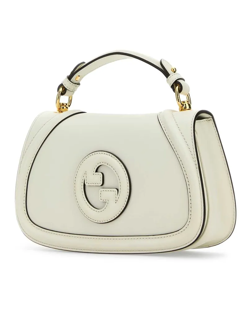 Gucci Women's Ivory Leather  Blondie Handbag White Calf Skin Borse A Mano Bag White