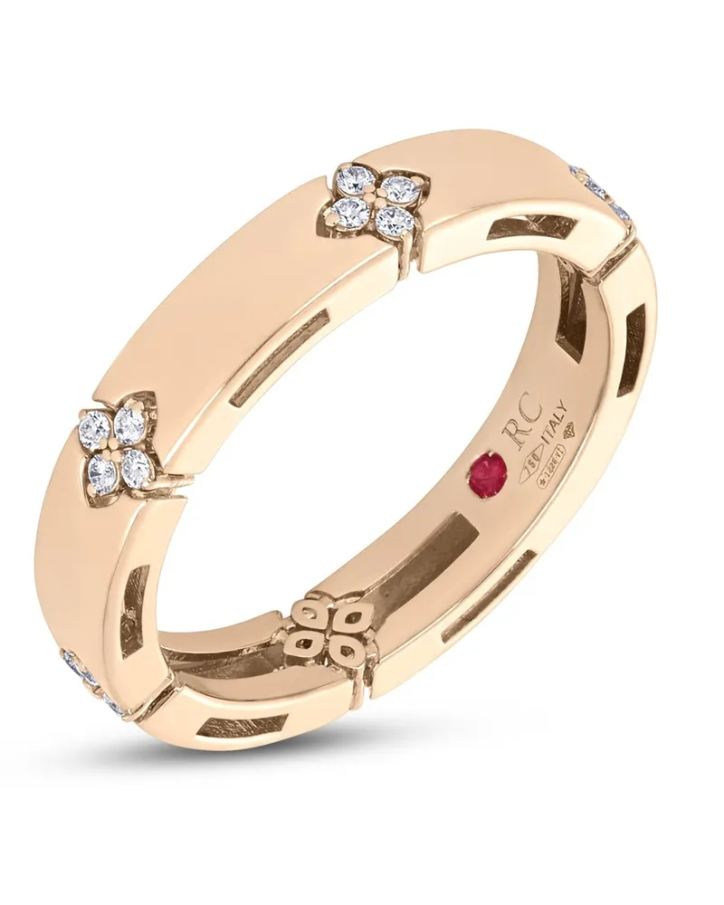 Roberto Coin Women's 18kr Rose Gold Diamonds Ring Ss26 W Rose