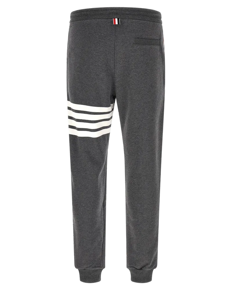 Thom Browne 4BAR Striped Cotton Joggers — Grey Grey