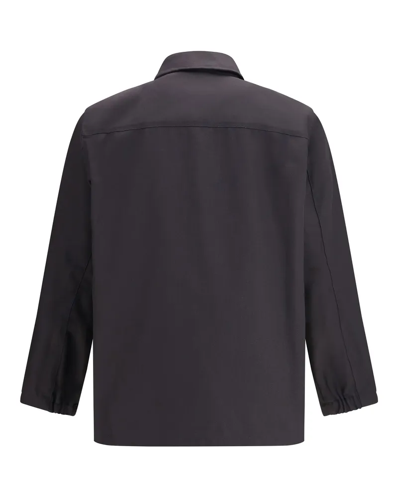 GR10K Men's Jacket With A Classic Collar Charcoal Cotton; Polyester Charcoal