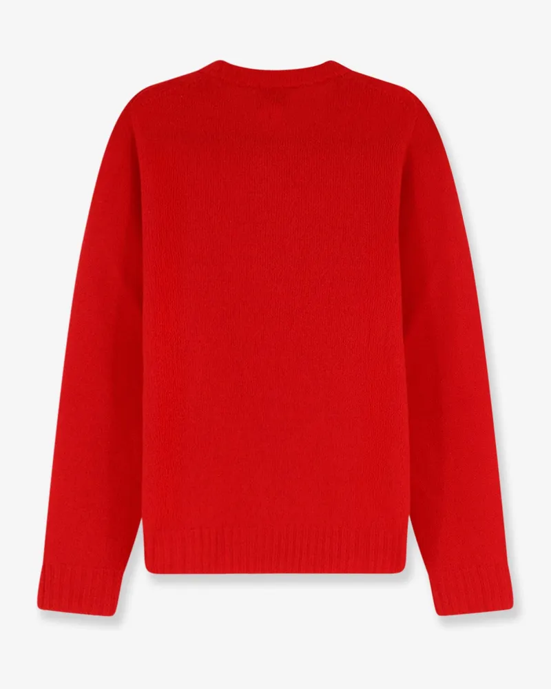 ALYSI Women Crewneck Merino-Cashmere Sweater Red Merino Wool Red