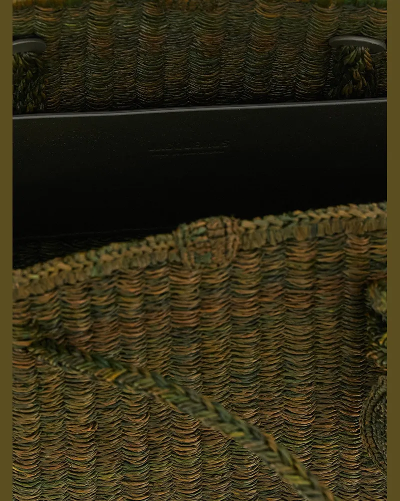 Jacquemus Braided Raffia Tote Bag — Green Green