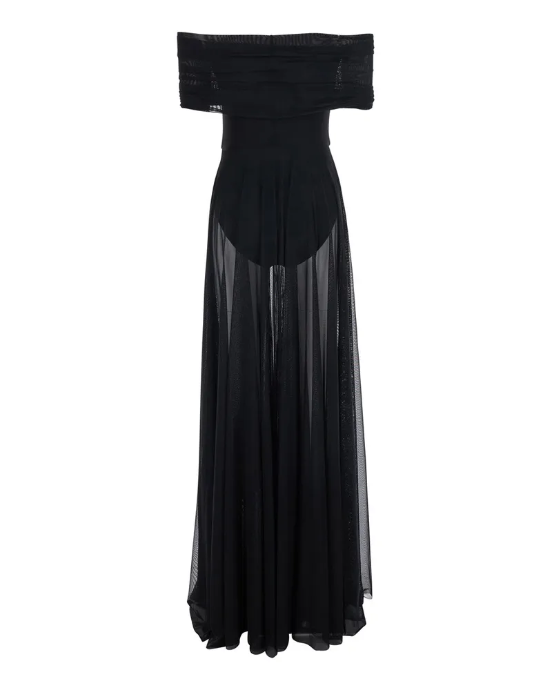 Norma Kamali Women Long Dress Square Neckline Black Black