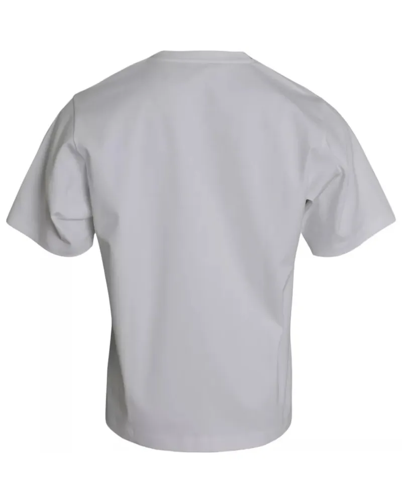 Dolce & Gabbana Men's White Cotton Round Neck Short Sleeve T-Shirt Nylon Elastane White