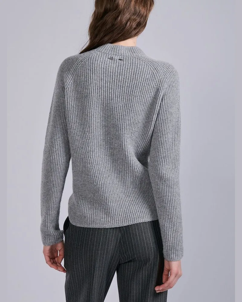 Barbara Bui Ribbed Knit Sweater — Gray Gray