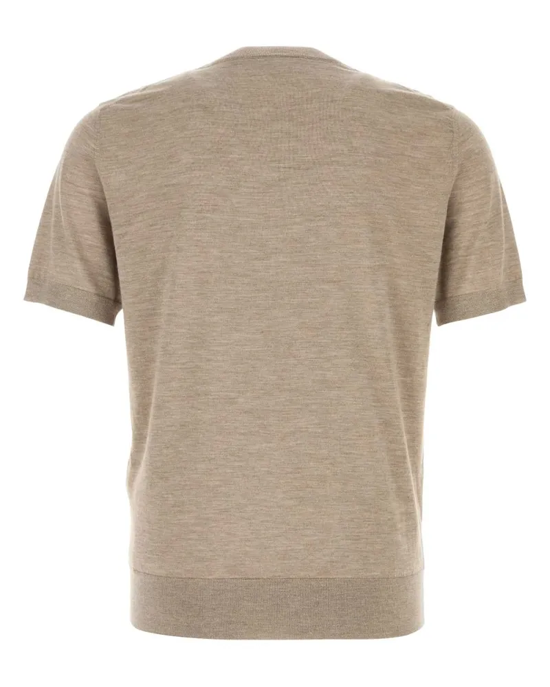 Brioni Beige Exterior: Cashmere Silk T-Shirt T-shirts And Polos Beige