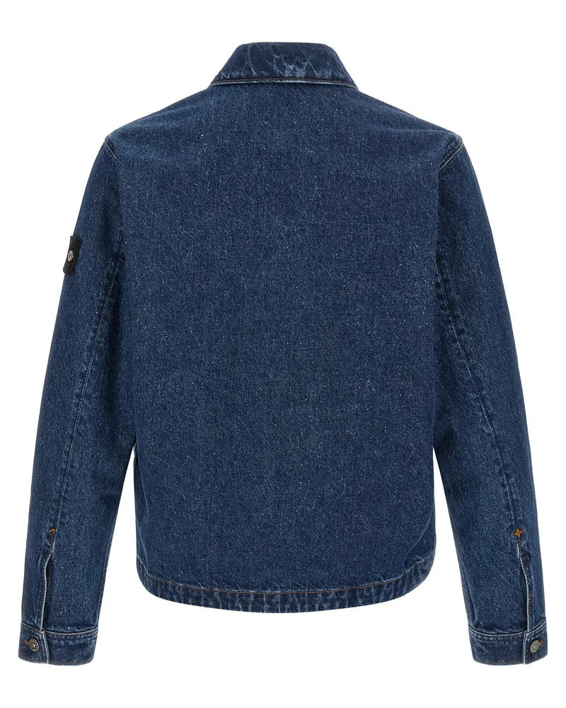 Stone Island Cotton Denim Jacket — Blue Blue