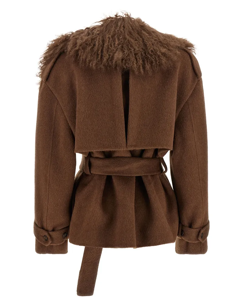 Giuseppe di Morabito Women's Brown Wool Coat Clothing Brown