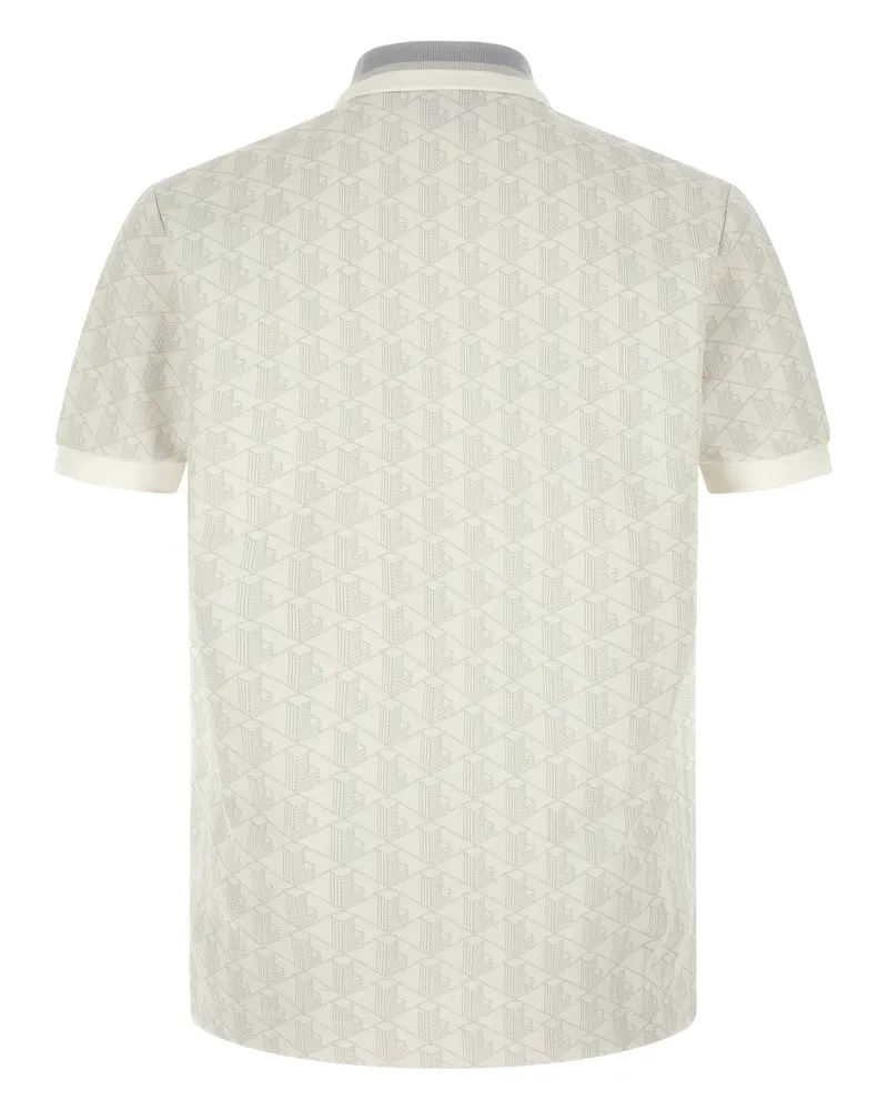 Lacoste Jacquard Geometric Monogram Polo — White White