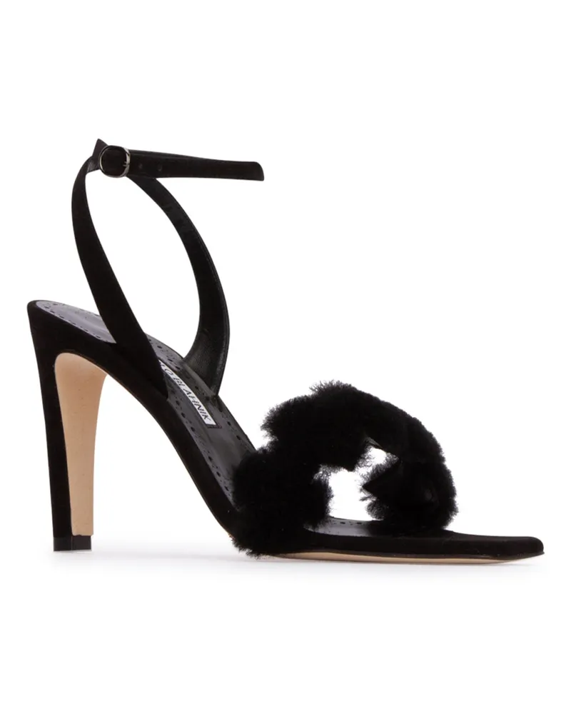 Manolo Blahnik Blck Leather - Sole: Calf Sandali / Sandal Black