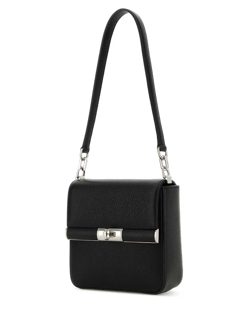 Dolce & Gabbana Men's Black Leather Marlene Shoulder Bag Nero Borse A Mano Black
