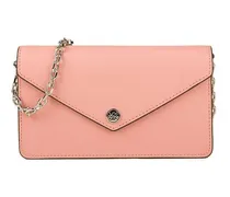 Saffiano Leather Envelope Crossbody Bag — Pink