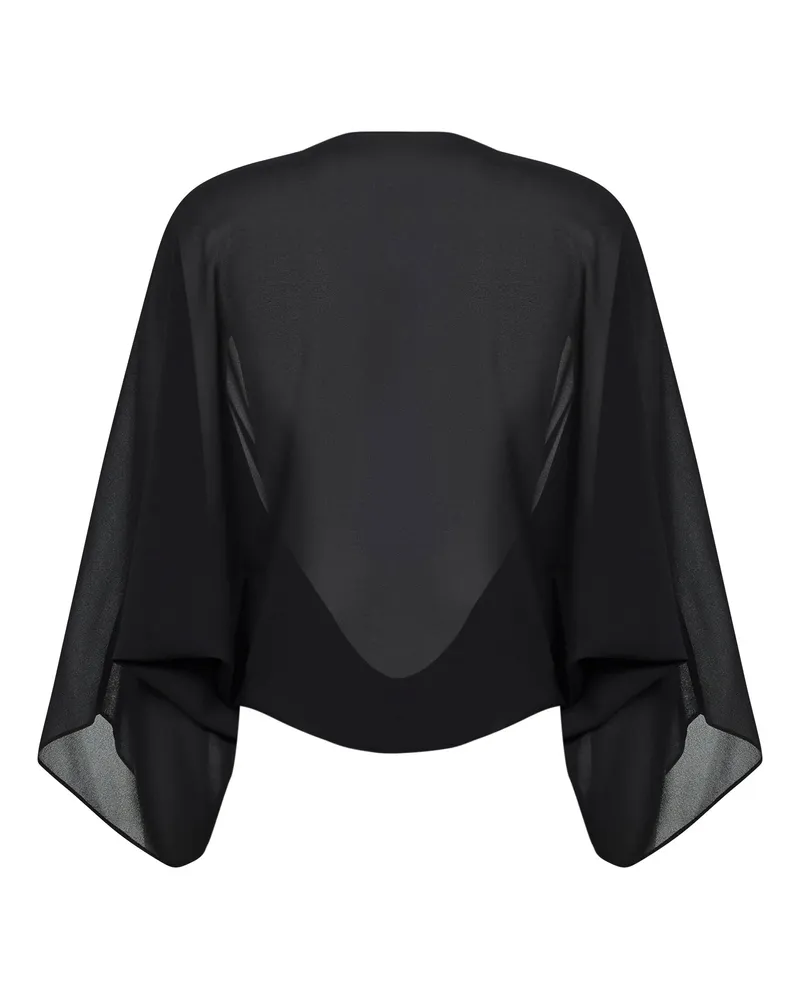 Maison Margiela Women's Black Draped Cropped Top Polyester Tops Black