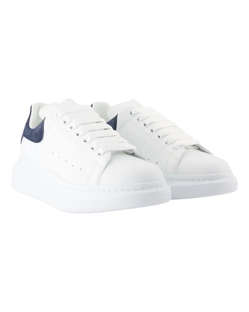 Alexander McQueen Men's Oversized Sneakers -  Leather Blue White Calfskin Shoes White