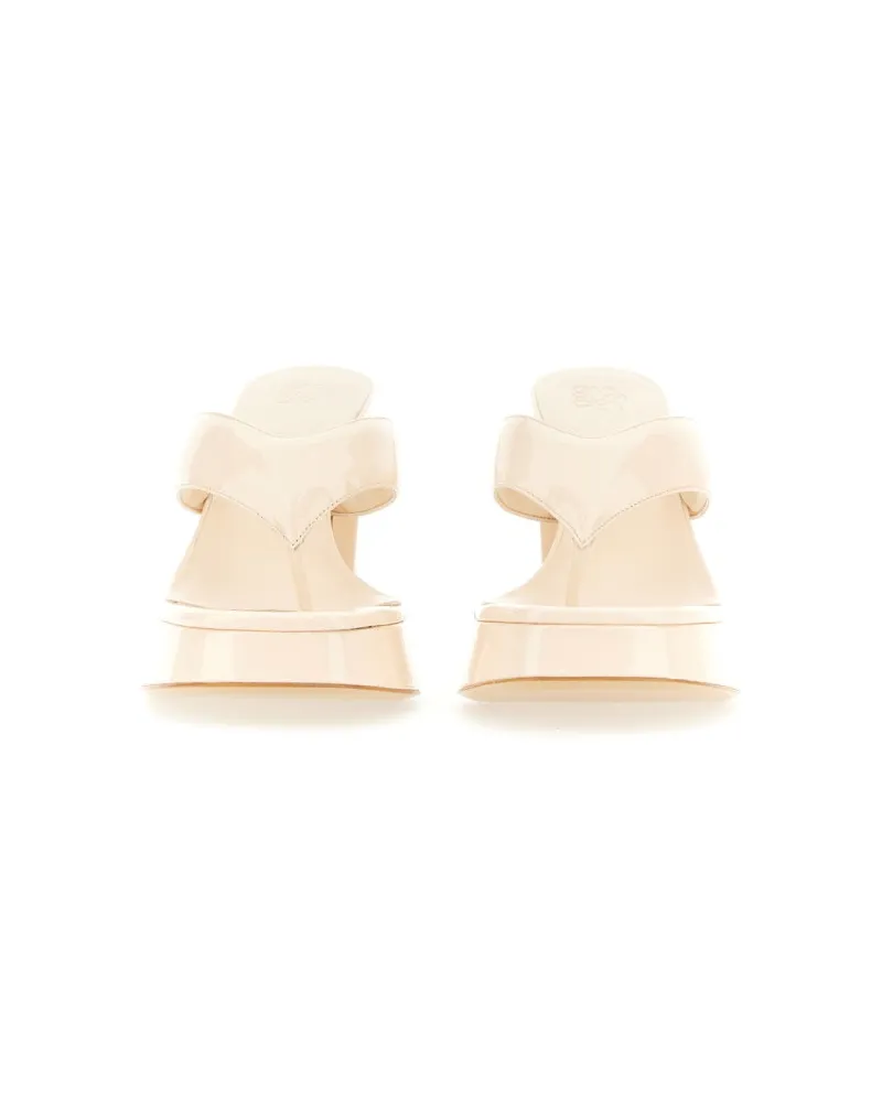 Gia Borghini Patent Leather Sandal — Ivory Ivory