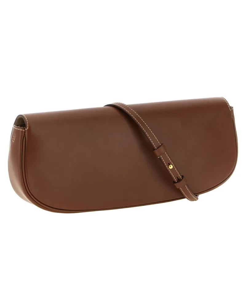Ralph Lauren Bellport Leather Clutch — Brown Brown