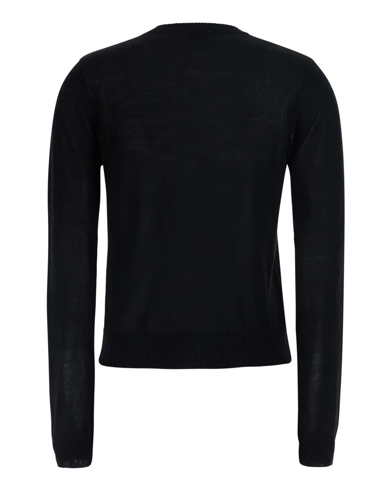 Ganni Women's Crew Neck Cardigan Black Cotton Tops Top Black