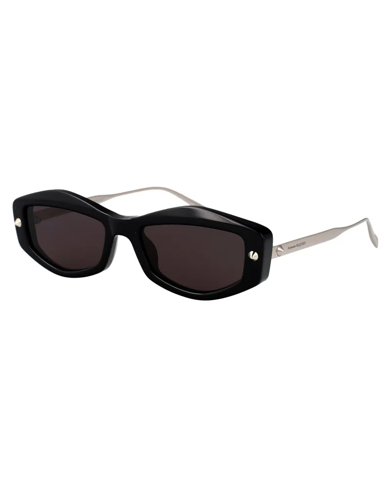 Alexander McQueen AM0482S Metal Frame Sunglasses — Black Black