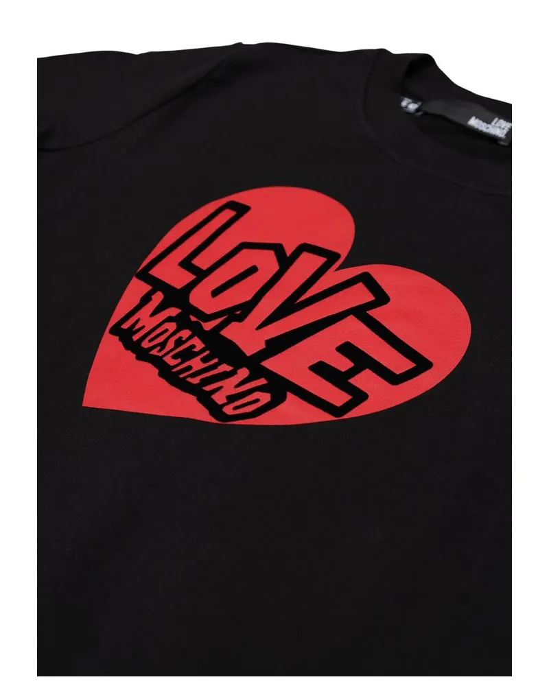 Moschino Logo-Print Cotton-Modal Sweatshirt — Black Black