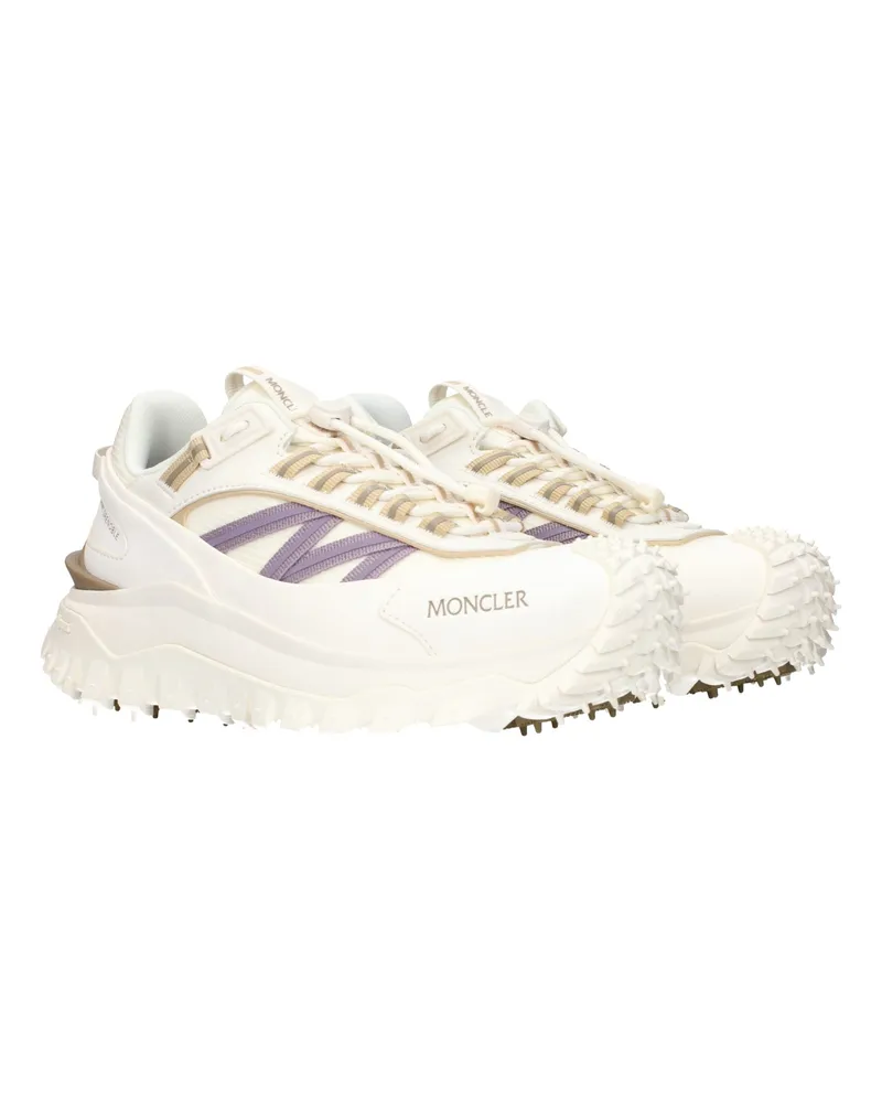 Moncler Fabric Athletic Sneakers — White White