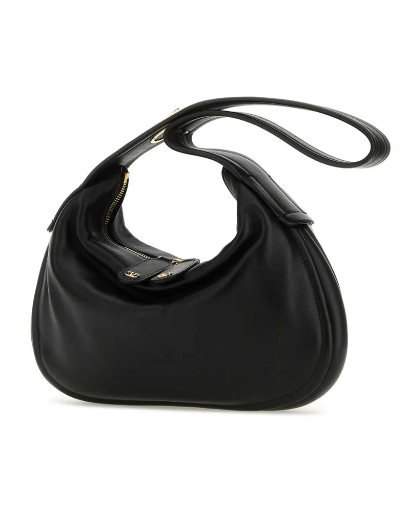 Valentino Garavani Women's Black Nappa Leather Small Go-Hobo Shoulder Bag Nero Borse A Mano Black