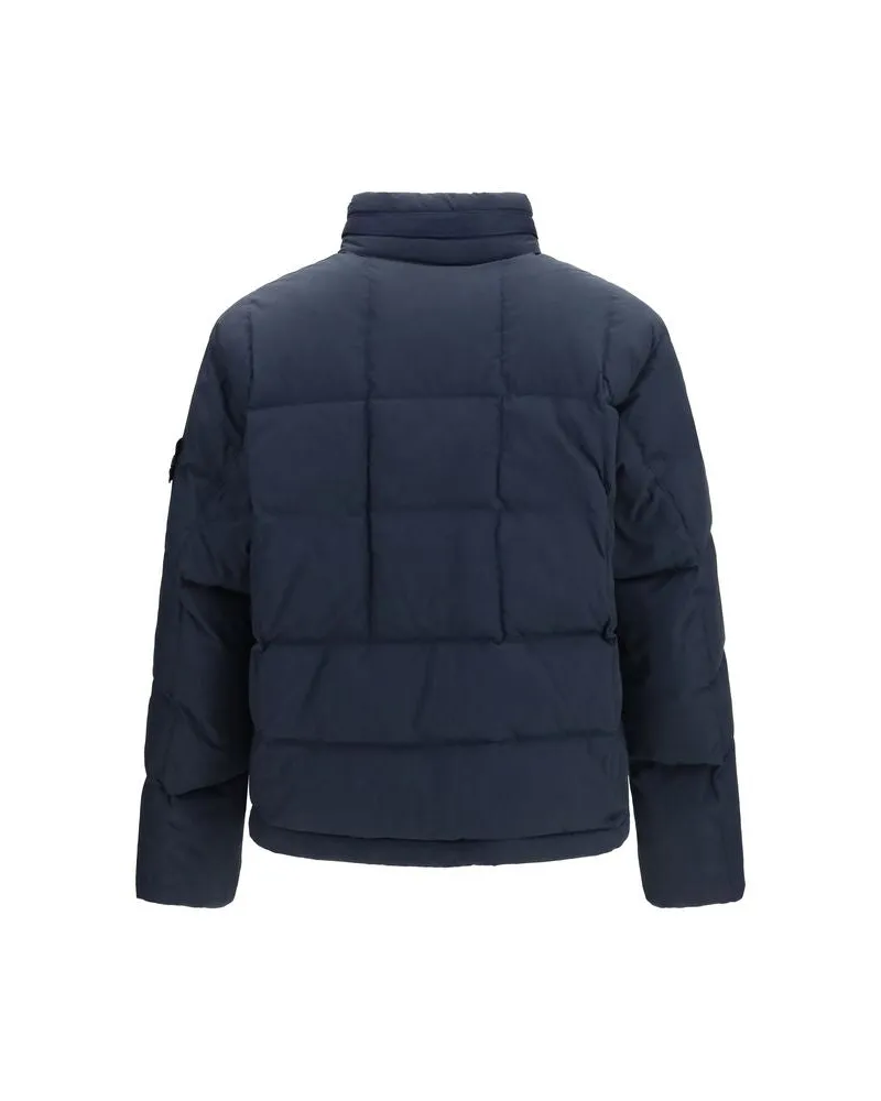 Stone Island Quilted Goose Down Down Jacket — Navy Navy