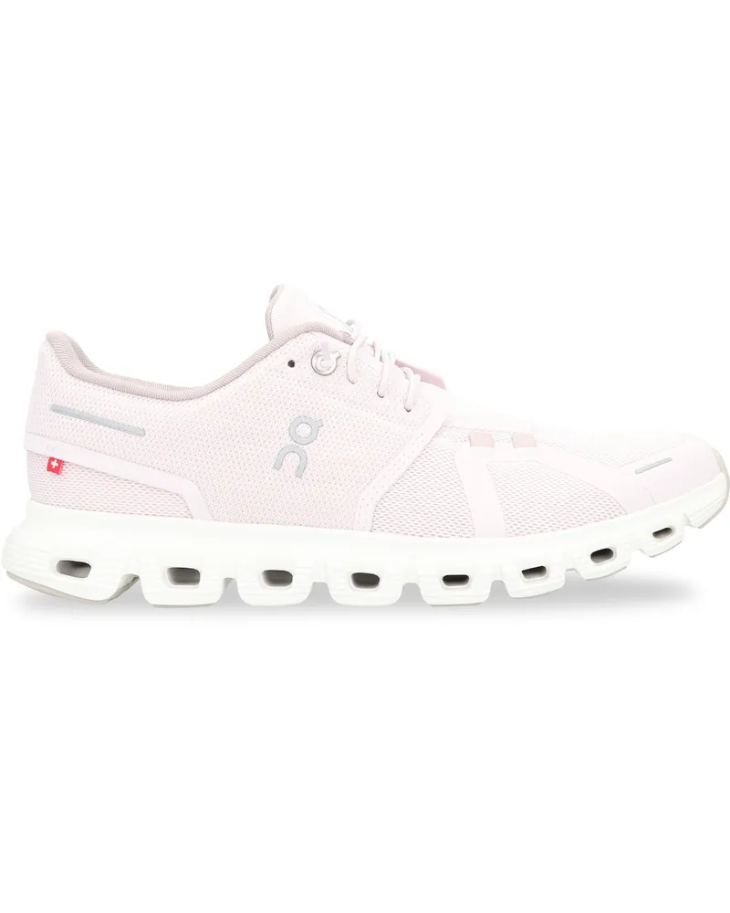 ON Women's Low-Top Sneakers Cloud 6 Pink Polyester Trainers Pink