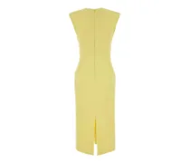 Women's Structured Dress Yellow Wool Nylon Elastane