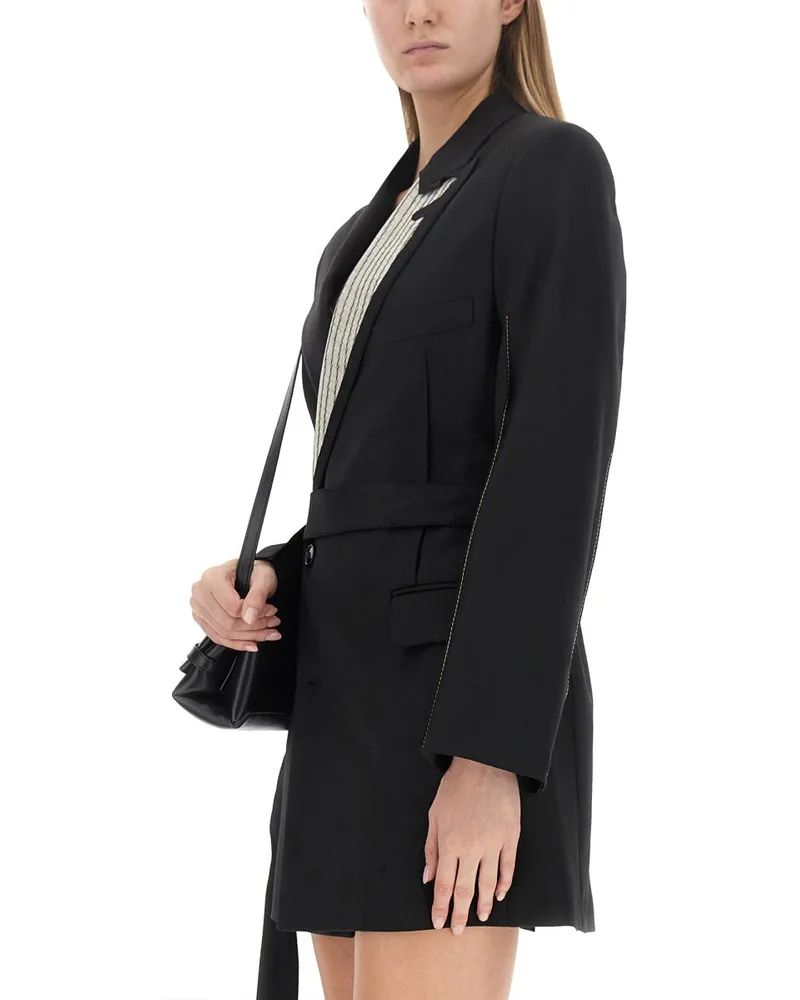 Victoria Beckham Double-Breasted Mini Dress — Black Black