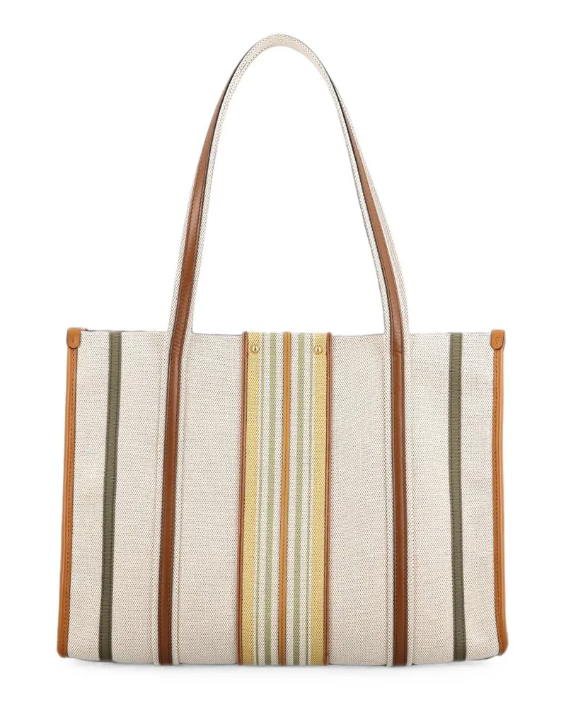Chloé Striped Canvas Tote Bag — Cream Cream