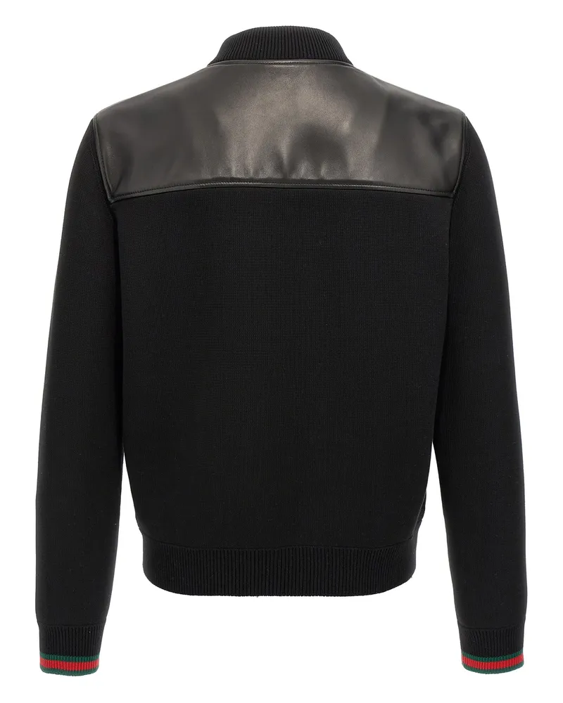 Gucci Men's Black Lamb Leather Jacket Clothing Black