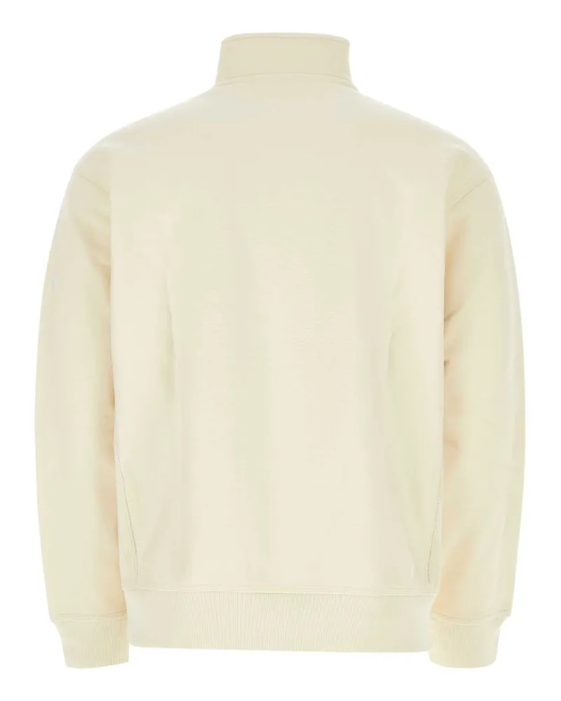 Carhartt WIP Men's Ivory Cotton Blend Half Zip American Script Sweat Natural Exterior: Polyester Felpe Beige