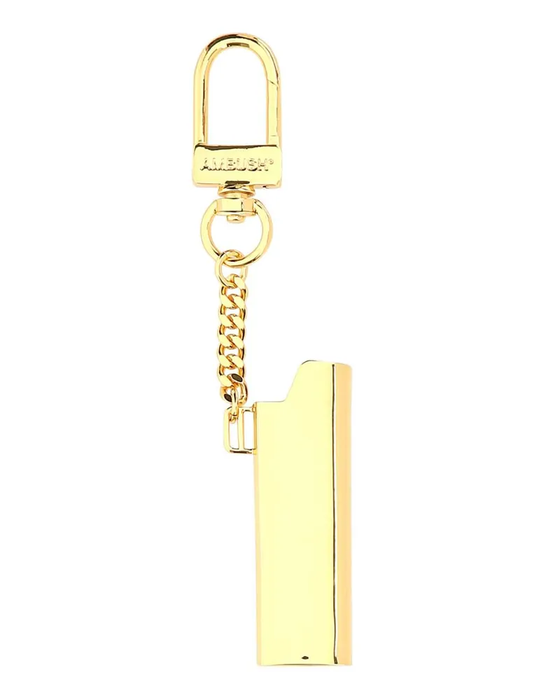AMBUSH Men's Gold Metal Lighter Holder 7600 Exterior: Brass Portachiavi Gold