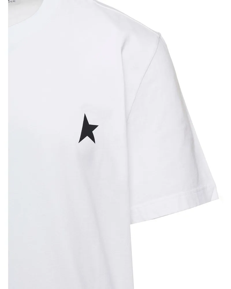 Golden Goose Men's T-Shirt One Star Logo White Cotton T-Shirts And Polos White