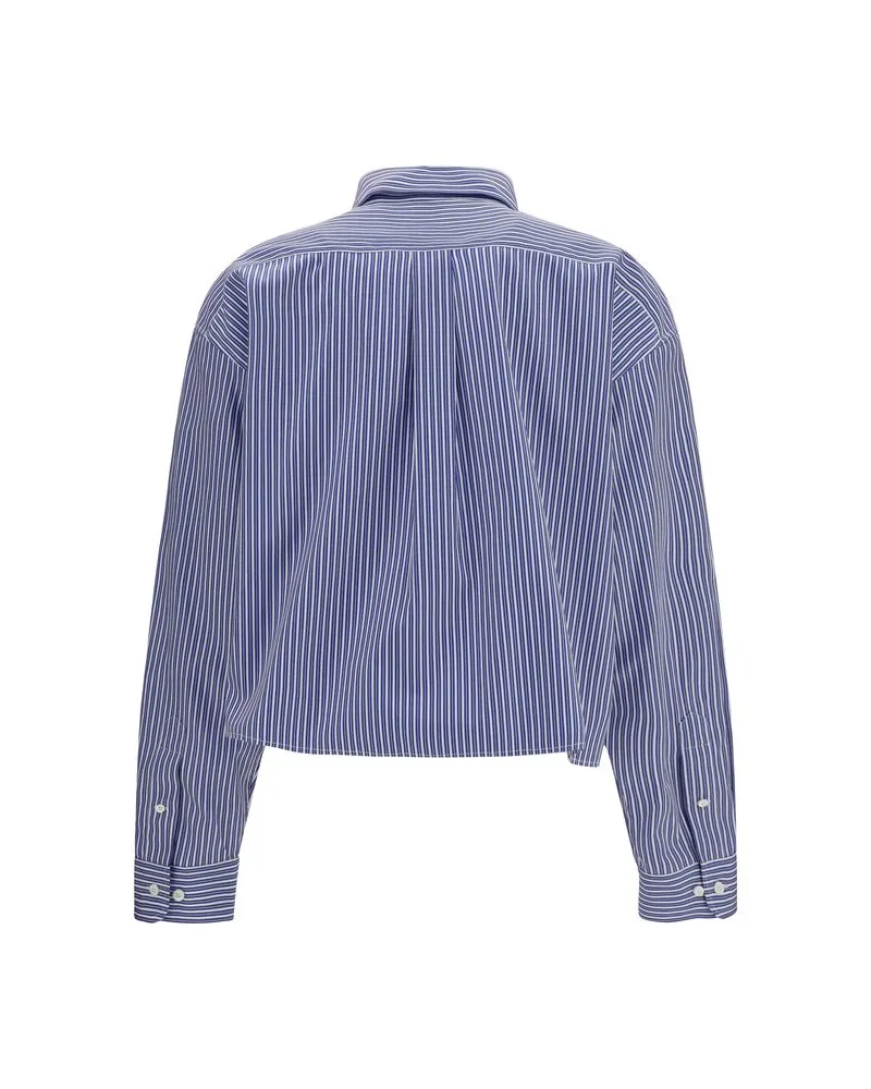 Miu Miu Women's Blue Cotton Dress Shirt Blue