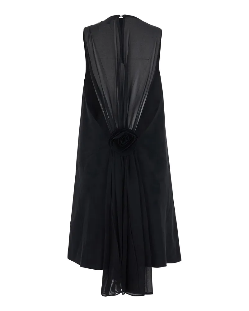 ROTATE Birger Christensen Recycled Polyester A-Line Dress — Black Black