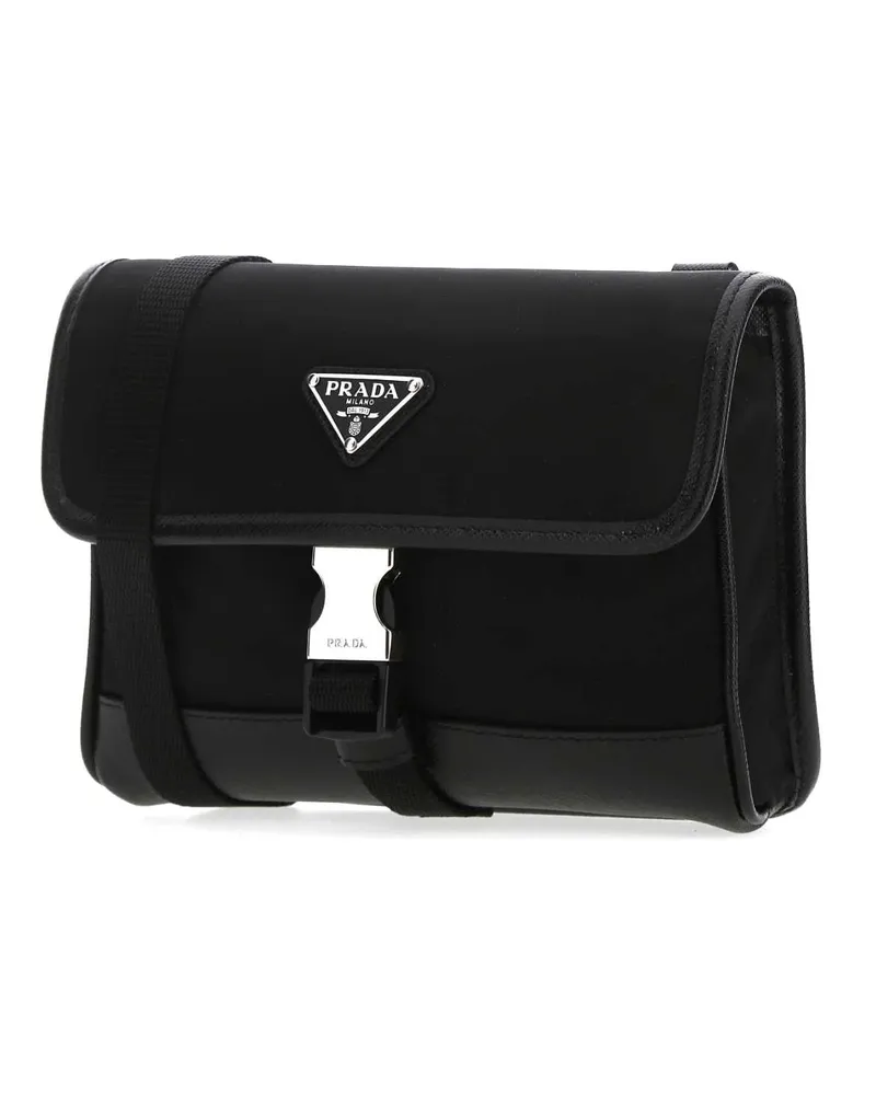 Prada Men's Black Re-Nylon Phone Case Nero Poliammidericiclata-Vitello Extra-Accessori Accessory Black