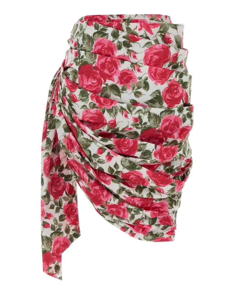 Chloé Floral Poplin Skirt — Pink Pink