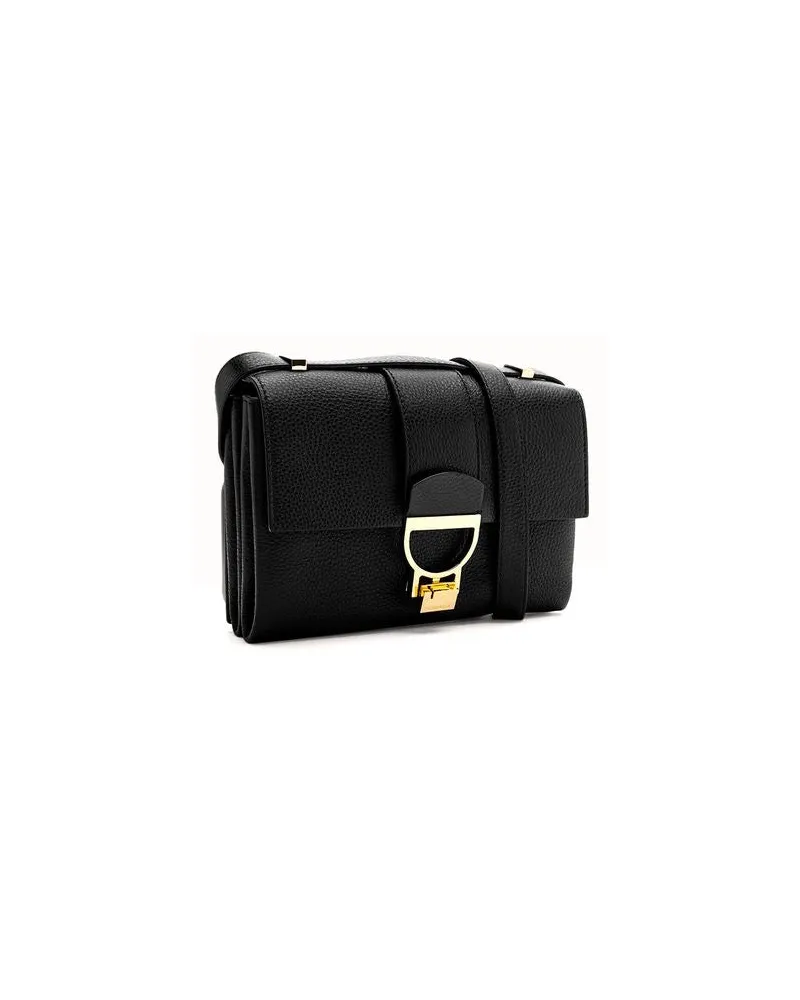 Coccinelle Women's Handbag Grained Leather Black Cowhide Bags - Handbags Black