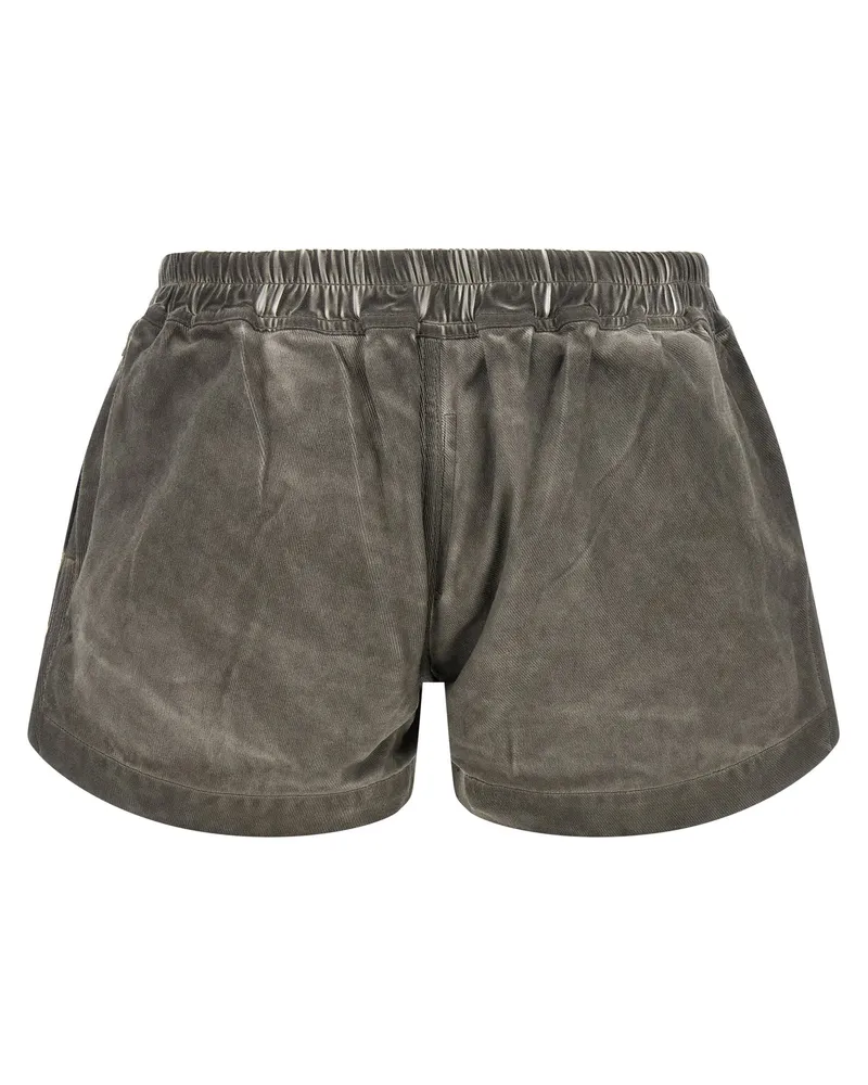 DRKSHDW by Rick Owens Drawstring Cotton Shorts — Gray Gray