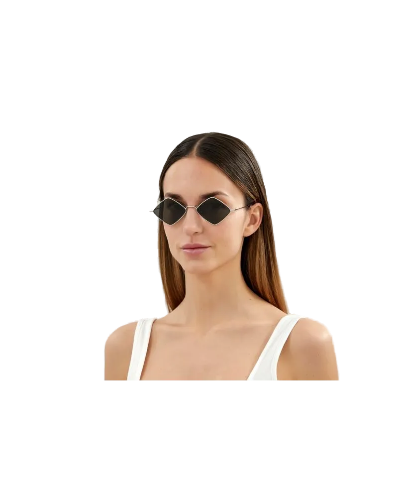 Saint Laurent Women's Sunglasses Silver-Grey Metal Eyewear - Silver/grey Silver