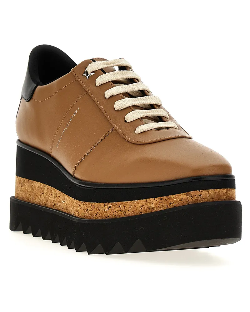 Stella McCartney Cork-Wedge Platform Flat — Tan Tan