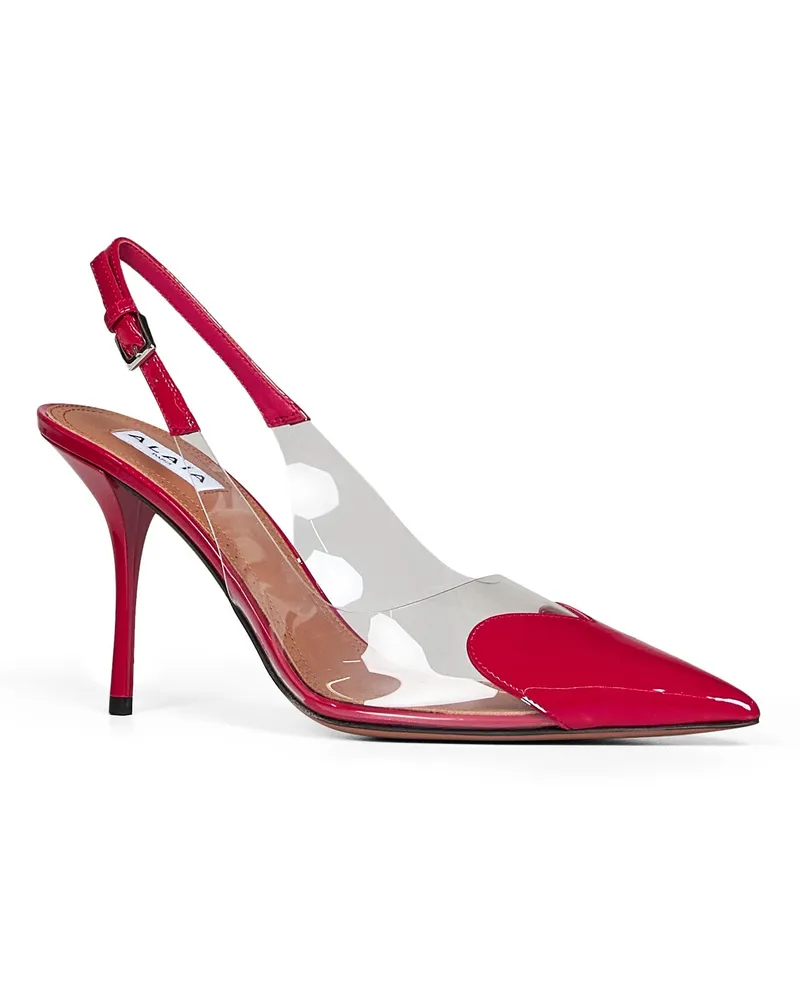 Alaïa Women's Slingback Pumps Le Cœur Fuchsia Polyamide; Elastane High Heel Shoes Red