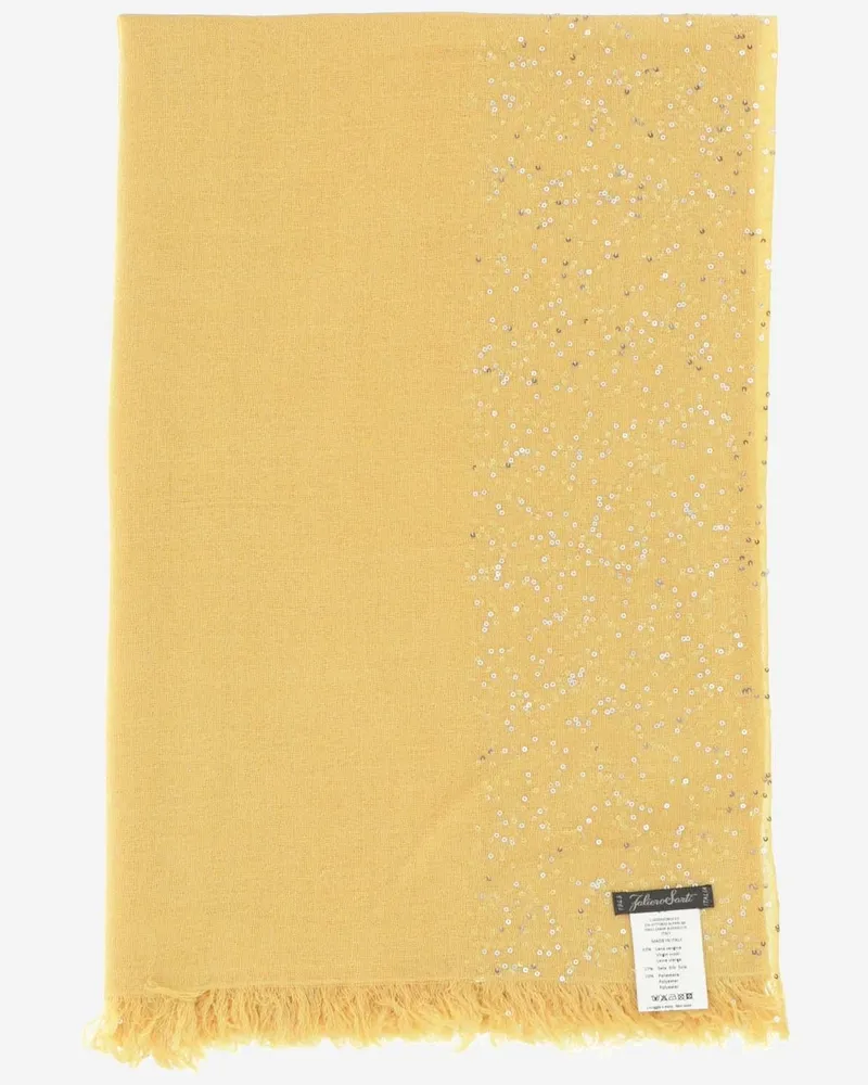 Faliero Sarti Women's New Dalila Scarf Yellow Virgin Wool Scarfs Yellow